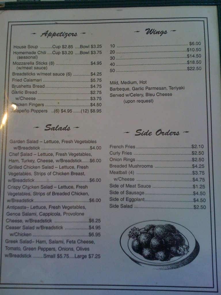 Menu at Alberto's Pizza pizzeria, Edgewater