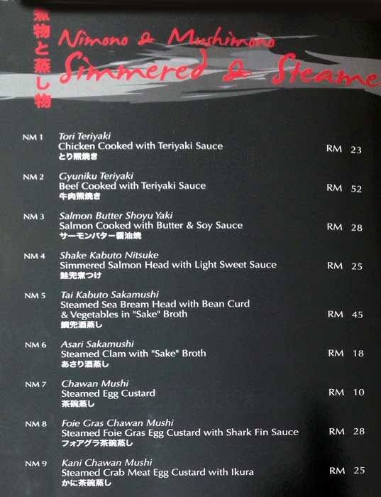 Tenmaya Menu Menu For Tenmaya Bangsar South Kuala Lumpur