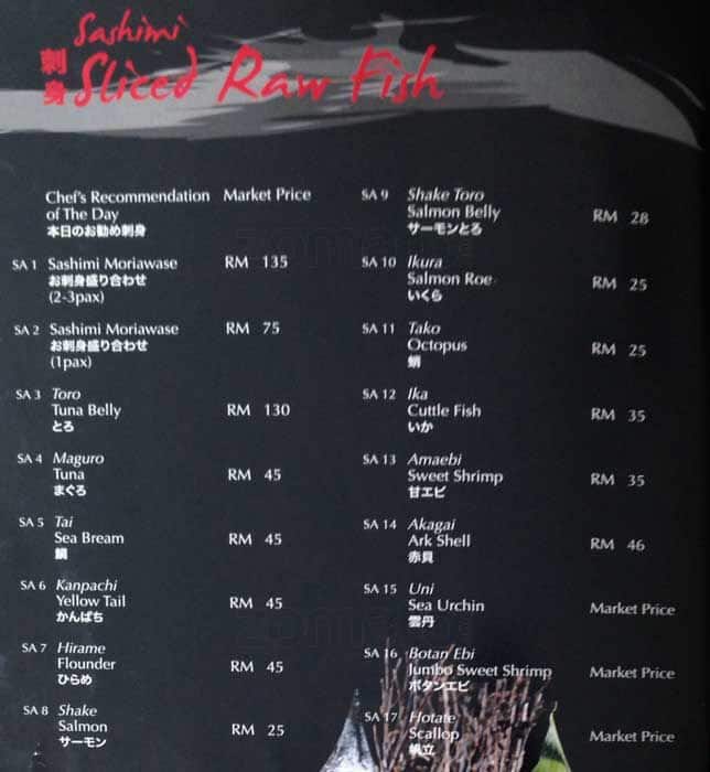 Tenmaya Menu Menu For Tenmaya Bangsar South Kuala Lumpur