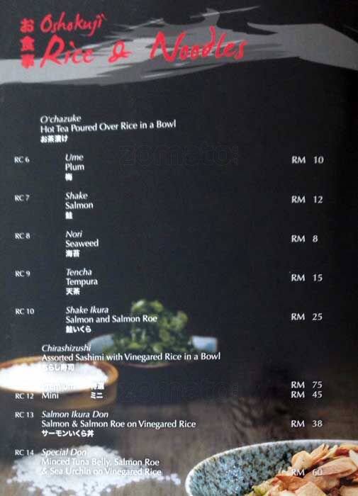 Tenmaya Menu Menu For Tenmaya Bangsar South Kuala Lumpur