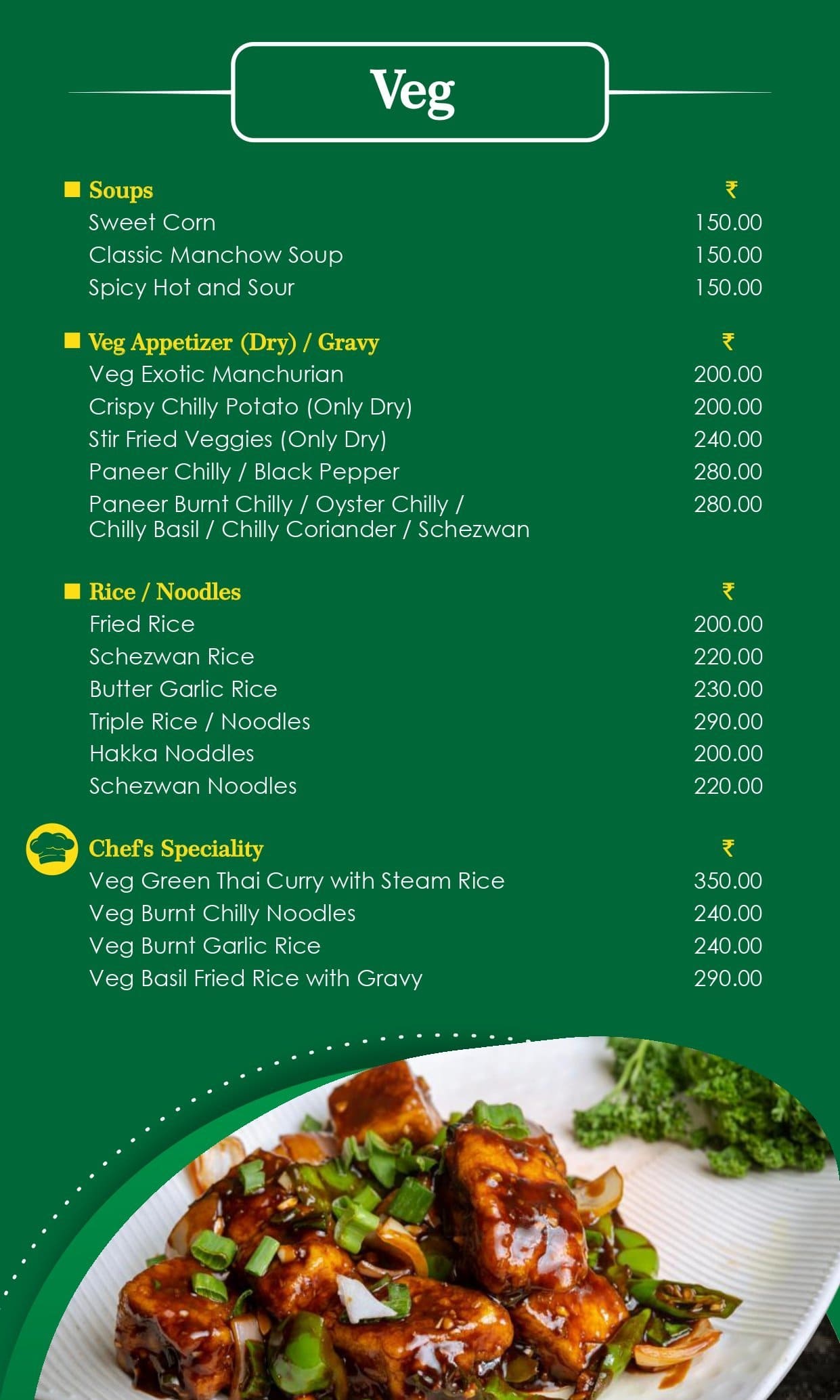 Ona Menu Menu of Asian Ona, Goregaon West, Mumbai