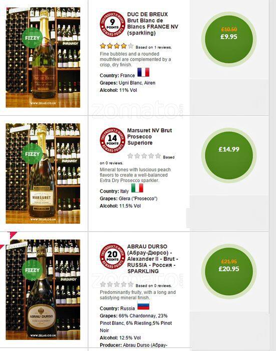 Zelas London menu