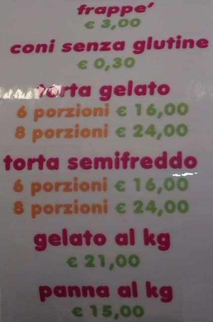 Menu di Fatamorgana 