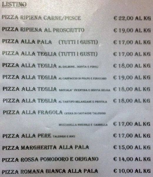Menu di Carma la Fame 