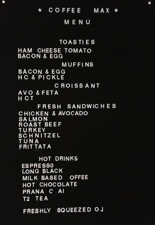 Menu at Coffee Max Makers Of Fine Coffee restaurant, Camberwell