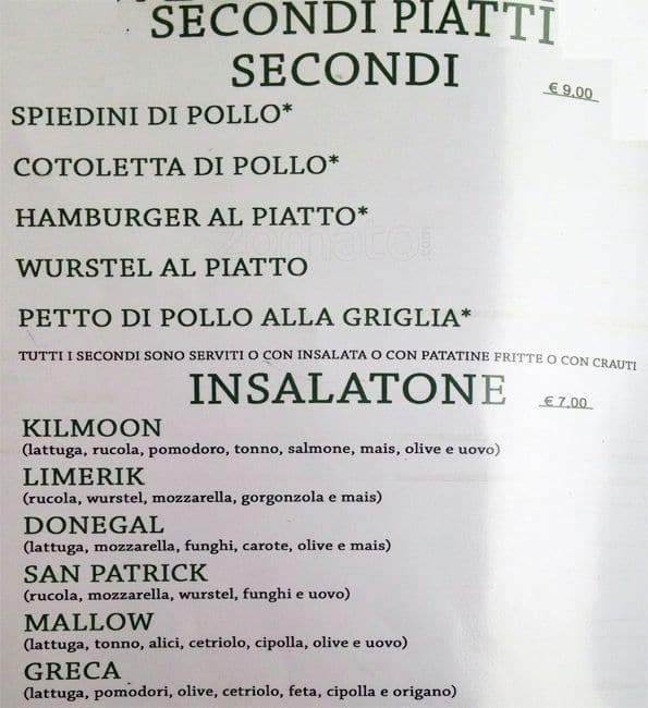 Menu di Kilmoon 