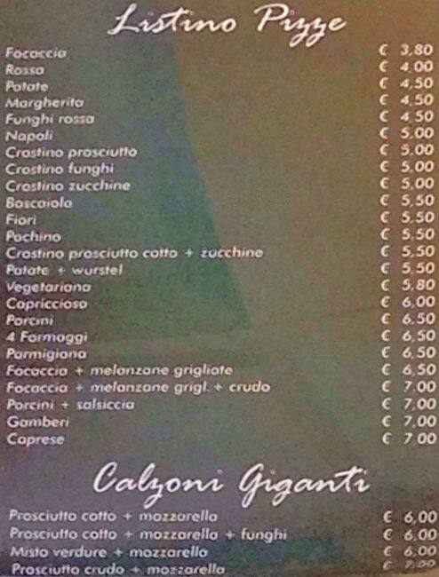 Menu di Angelo Pizza 