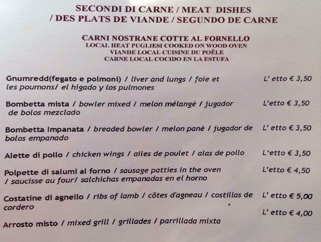 Menu di La Locanda dei Pugliesi 