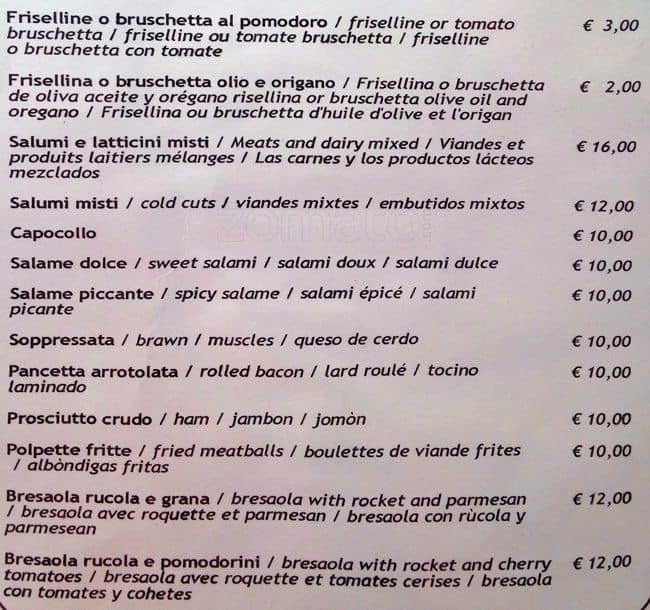 Menu di La Locanda dei Pugliesi 