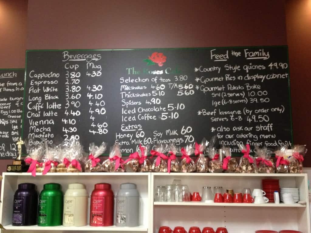 Menu at The Roses Cafe & Catering Co., Goulburn