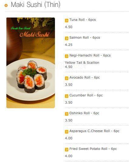 Carta de Umi Sushi