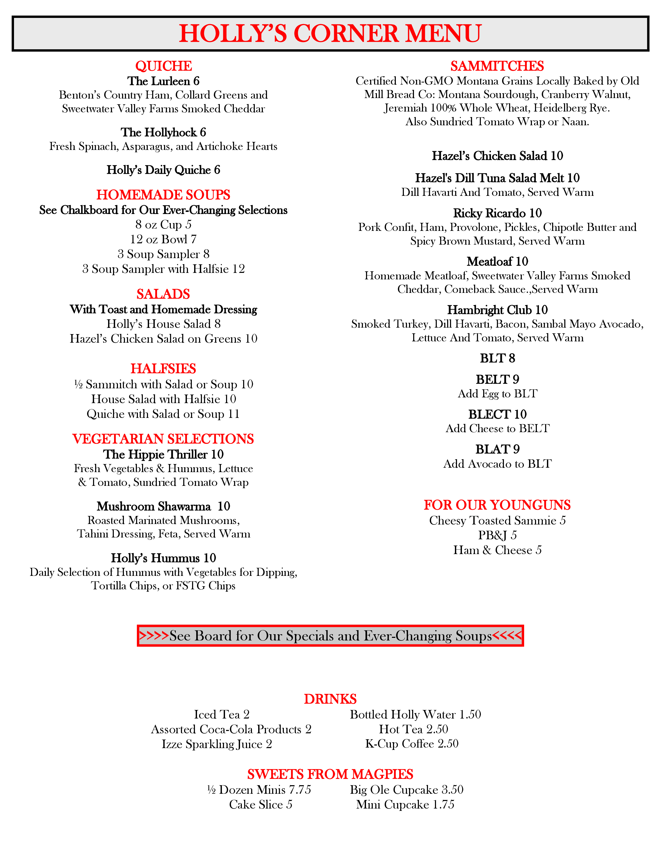 Holly's Corner Menu, Menu for Holly's Corner, Old North Knoxville, Knoxville Urbanspoon/Zomato