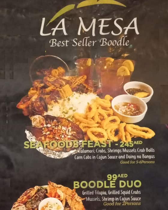 Menu of La Mesa Restaurant, Deira City Centre Area, Dubai