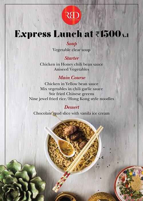 Rare Eastern Dining - Radisson Blu MBD Hotel menu