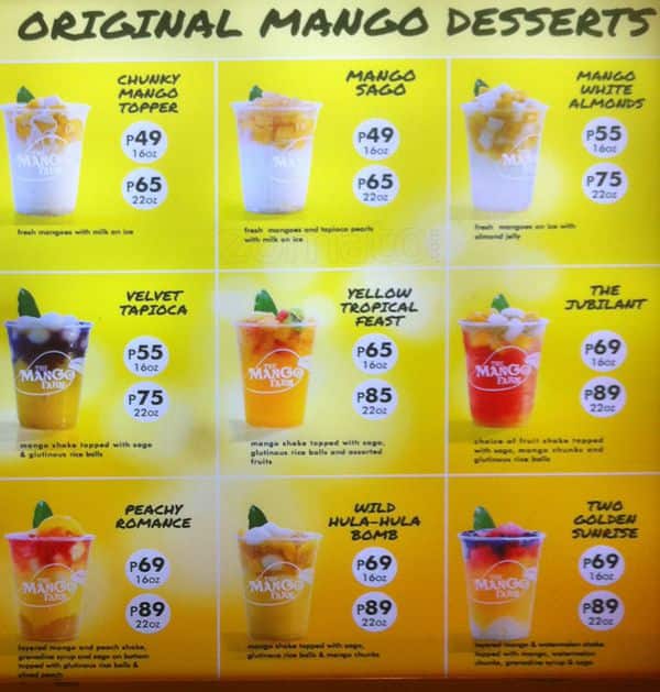 Menu at The Mango Farm pub & bar, Marikina