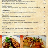 The Rooftop Cafe Menu Menu For The Rooftop Cafe Rosebank Johannesburg