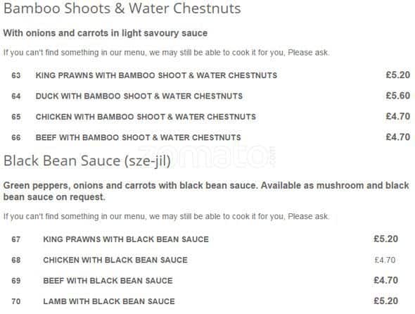 Ruby Takeaway Harborne menu