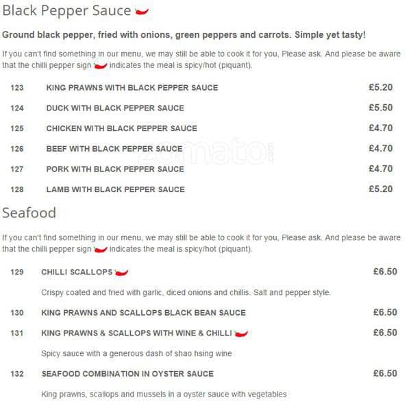 Ruby Takeaway Harborne menu