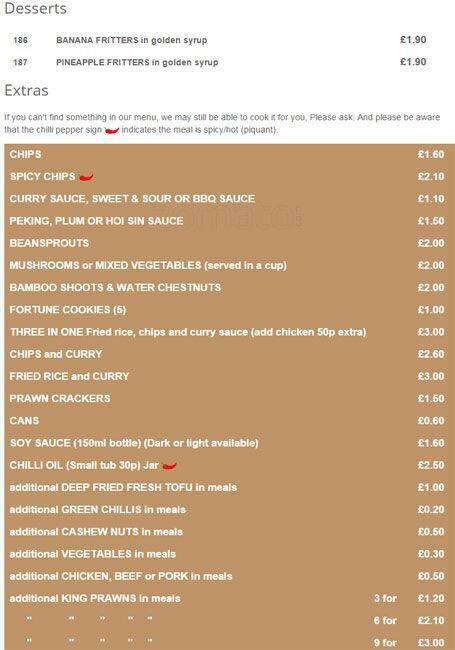 Ruby Takeaway Harborne menu