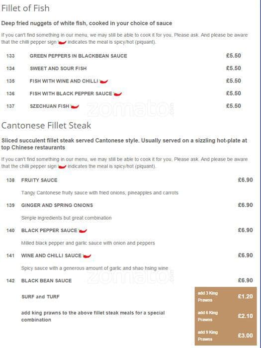 Ruby Takeaway Harborne menu