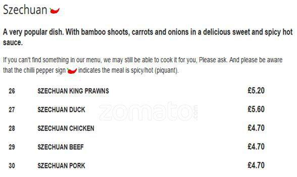 Ruby Takeaway Harborne menu