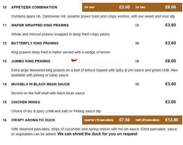 Ruby Takeaway Harborne menu