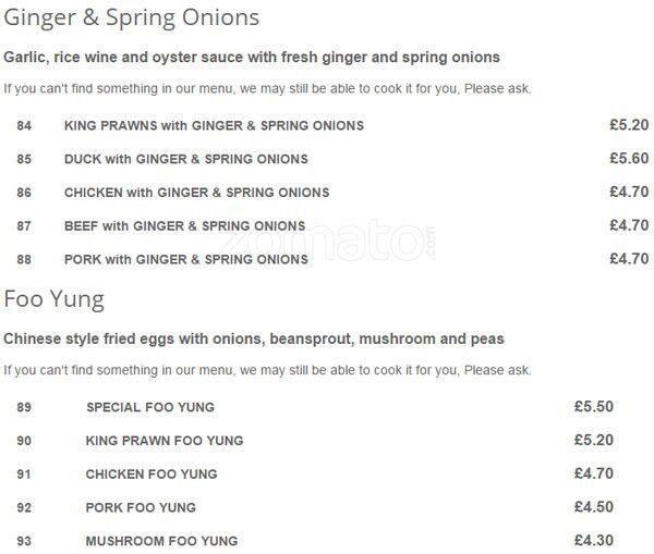 Ruby Takeaway Harborne menu