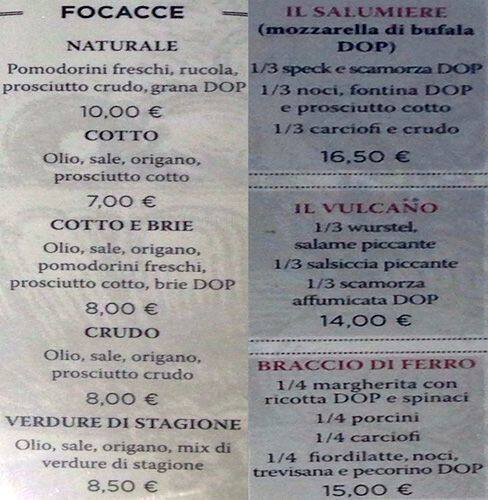 Menu di Pizzeria Naturale 