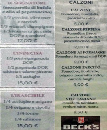 Menu di Pizzeria Naturale 