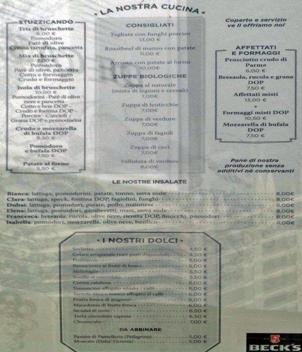 Menu di Pizzeria Naturale 
