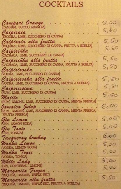 Menu di Bar Pasticceria Le Corti 