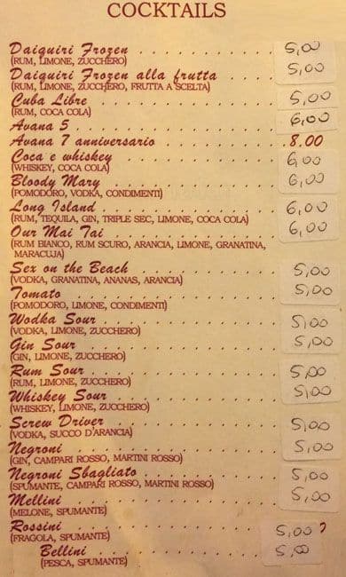 Menu di Bar Pasticceria Le Corti 