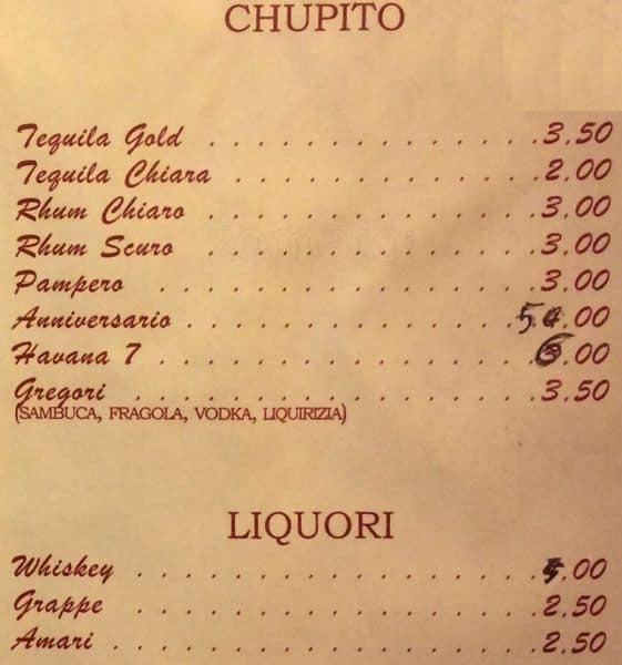 Menu di Bar Pasticceria Le Corti 
