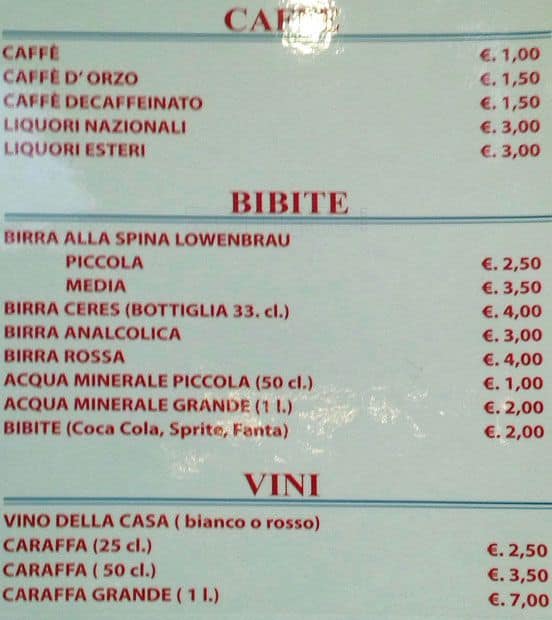 Menu di Ristorante Il Fontanile 