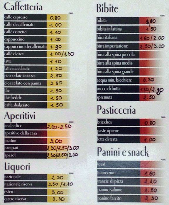 Menu di Le Coccinelle 