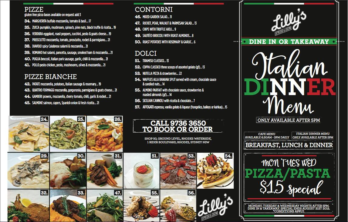 Lilly's Espresso & Cucina Menu Urbanspoon/Zomato