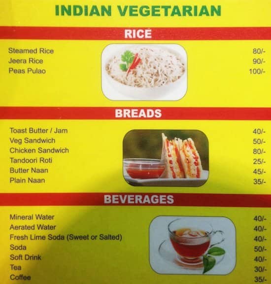 Dine@9 menu