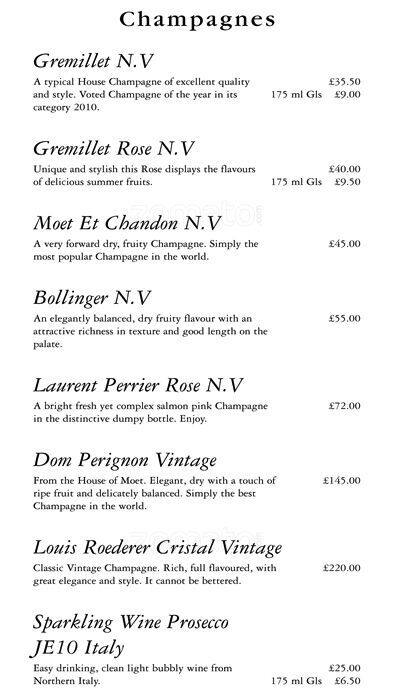 Catch Fish Restaurant menu