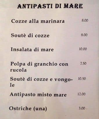 Menu di Il ritrovo 