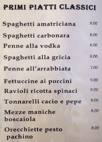 Menu di Il ritrovo 