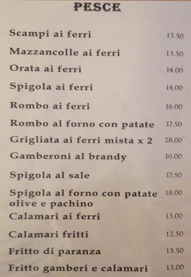 Menu di Il ritrovo 