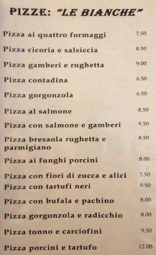 Menu di Il ritrovo 