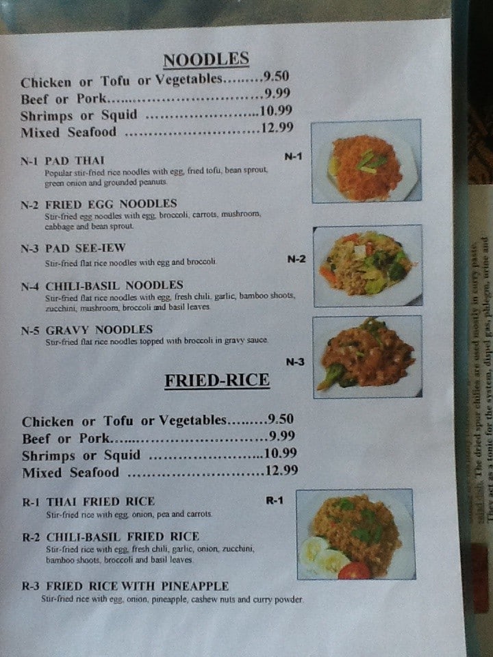 Menu at Tom-Yum Thai Kitchen restaurant, Del City