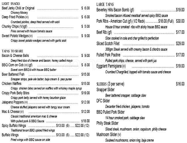 Decanter Menu, Menu for Decanter, Victoria Park, Perth Urbanspoon/Zomato