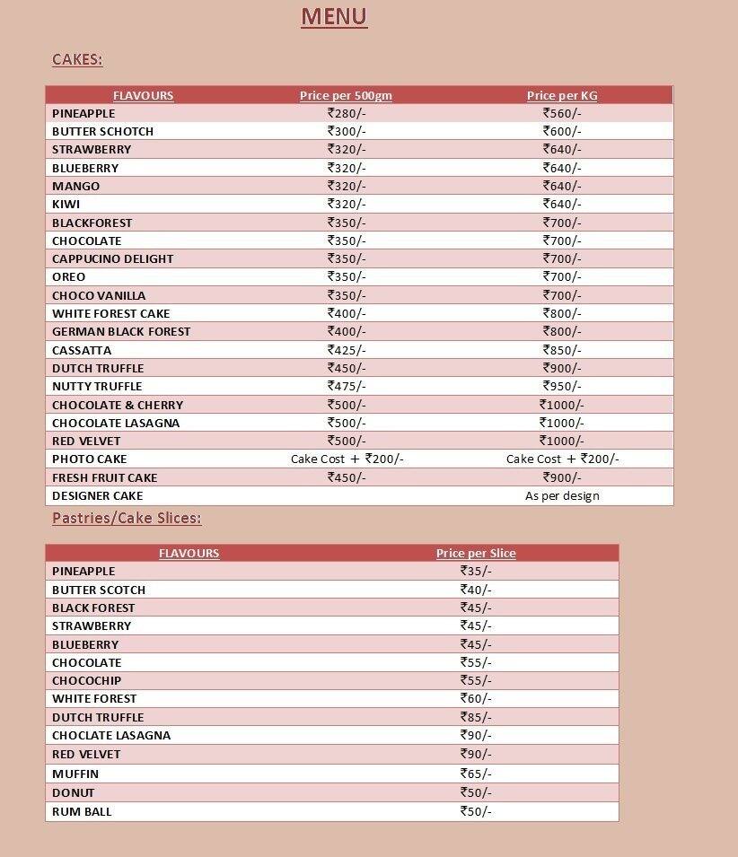 Cakes N More Menu, Menu for Cakes N More, Sector 86, Faridabad Zomato