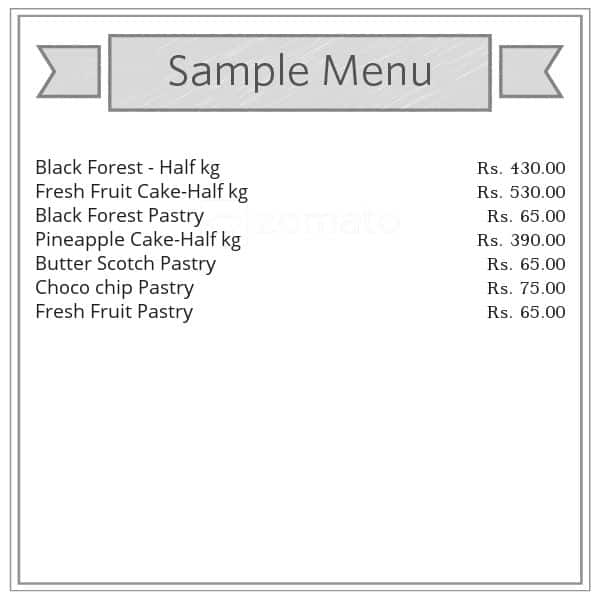 Pastry Palace Uttam Nagar menu