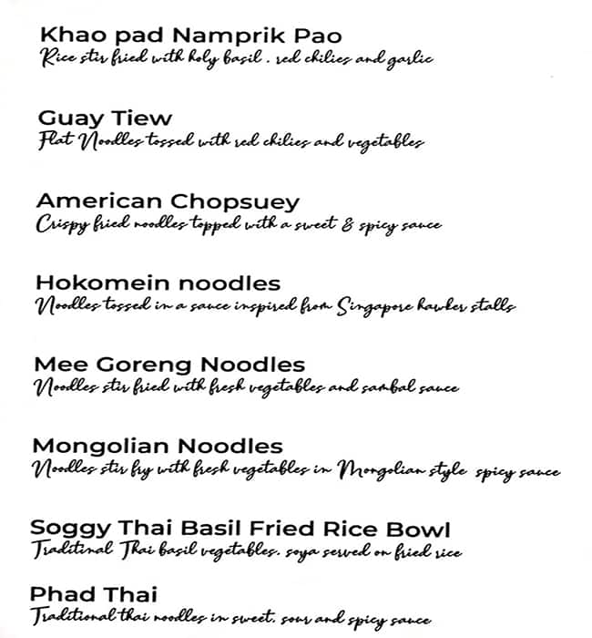 Menu of Olive And Basil Egmore Chennai