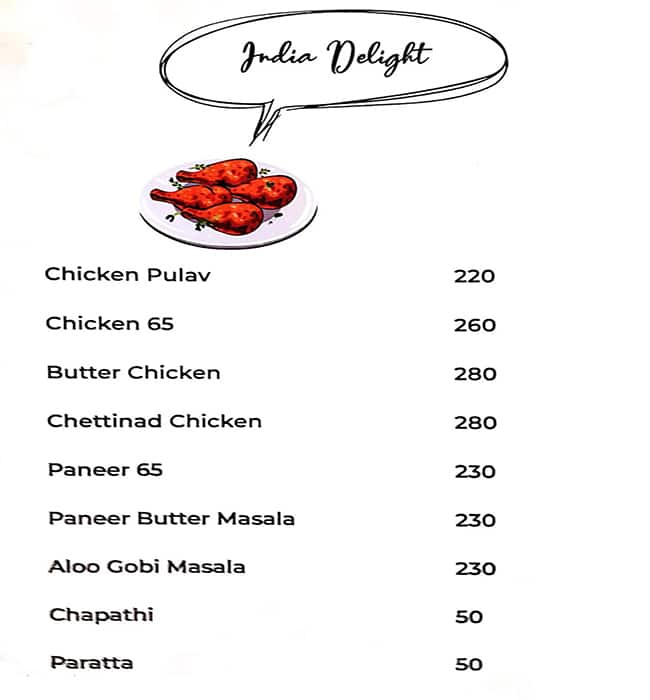 Menu of Olive And Basil Adyar Chennai