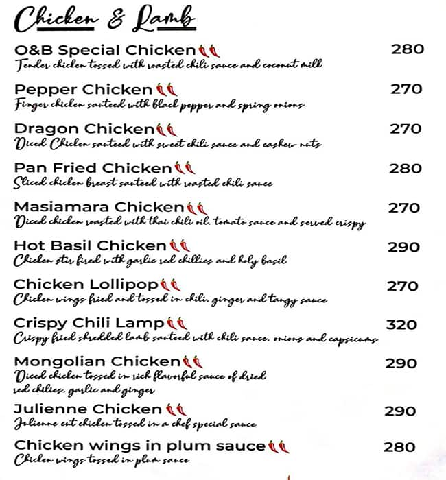 Menu of Olive And Basil Adyar Chennai