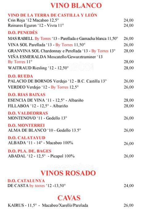 Menu di Il Tasca Milano 